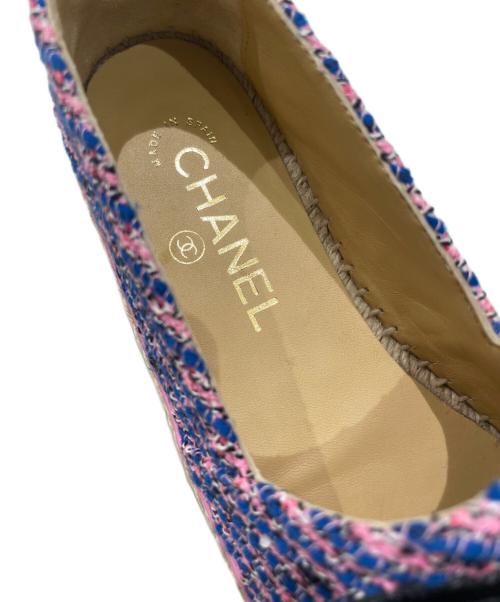 CHANEL（シャネル）CHANEL (シャネル) ココマークエスパドリーユ ピンク×ブルー サイズ:36の古着・服飾アイテム