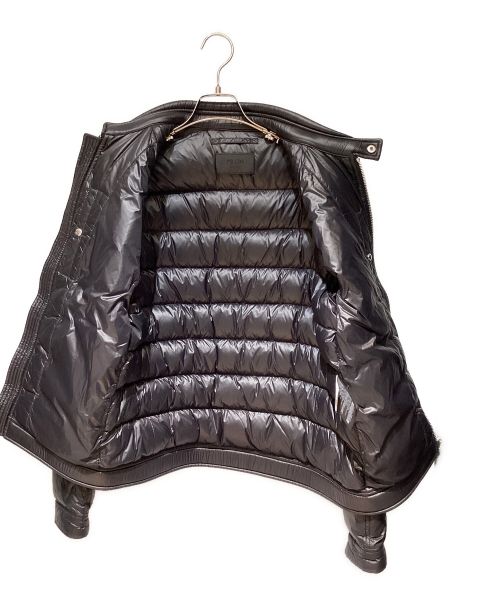 PRADA（プラダ）PRADA (プラダ) Biker's Down Jacket（バイカーズダウンジャケット） ブラック サイズ:48の古着・服飾アイテム