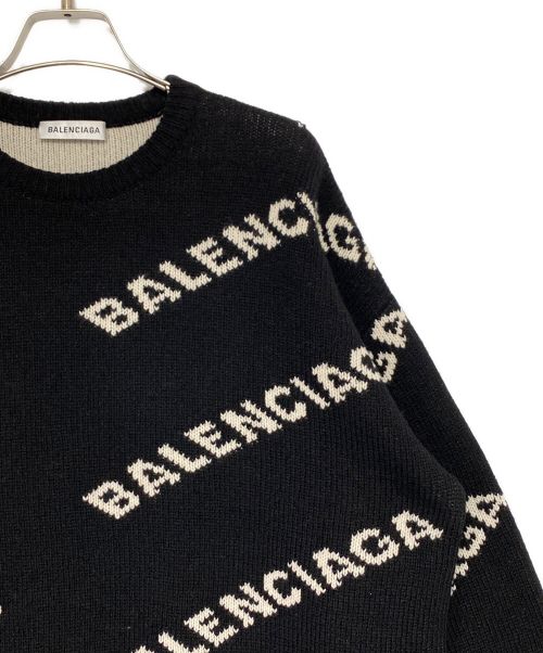 BALENCIAGA（バレンシアガ）BALENCIAGA (バレンシアガ) オールオーバーロゴニット ブラック サイズ:XSの古着・服飾アイテム