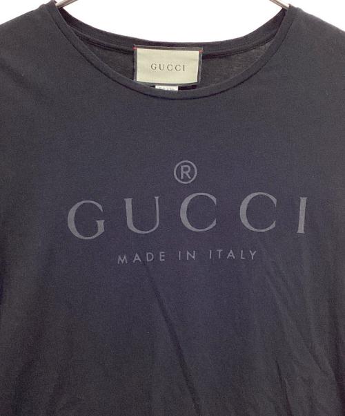 GUCCI（グッチ）GUCCI (グッチ) ロゴTシャツ ブラック サイズ:XLの古着・服飾アイテム