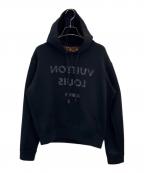 LOUIS VUITTONルイ ヴィトン）の古着「LV Logo Hoodie/ロゴプリントパーカー」｜ブラック