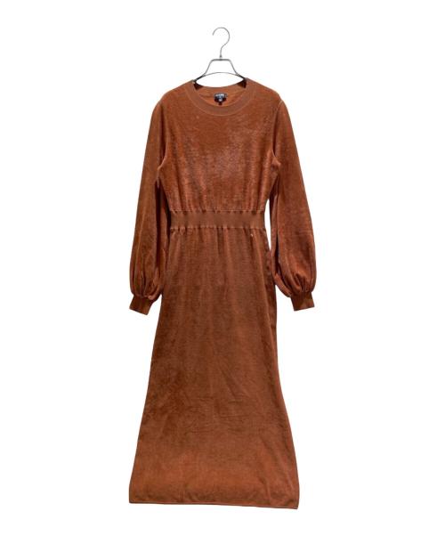 CHANEL（シャネル）CHANEL (シャネル) P57 ボリュームスリーブ ベロア ロング ワンピース ブラウン サイズ:40の古着・服飾アイテム