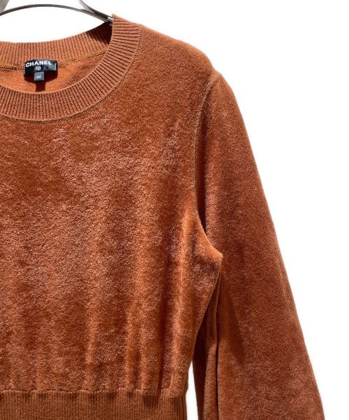 CHANEL（シャネル）CHANEL (シャネル) ボリュームスリーブ ベロア ロング ワンピース ブラウン サイズ:40の古着・服飾アイテム