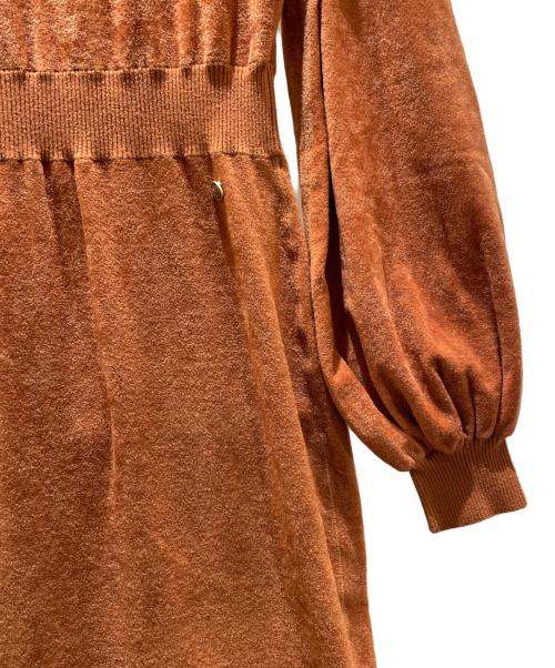 CHANEL（シャネル）CHANEL (シャネル) P57 ボリュームスリーブ ベロア ロング ワンピース ブラウン サイズ:40の古着・服飾アイテム