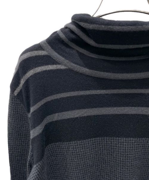 CHANEL（シャネル）CHANEL (シャネル) カシミヤタートルネックニット ブラック×グレー サイズ:40の古着・服飾アイテム