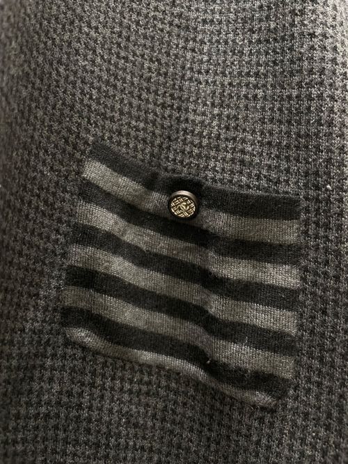 CHANEL（シャネル）CHANEL (シャネル) カシミヤタートルネックニット ブラック×グレー サイズ:40の古着・服飾アイテム