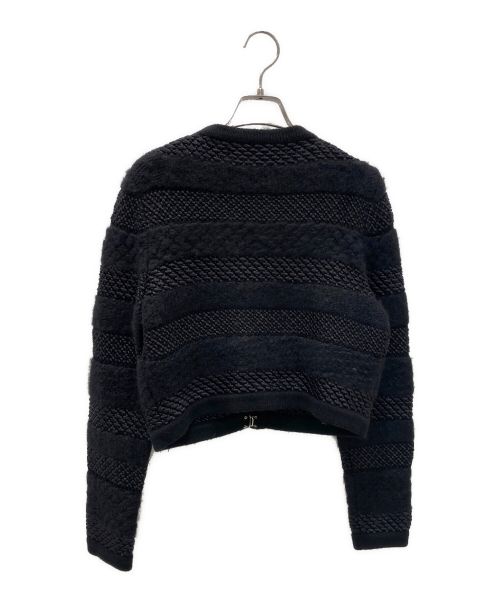 CHANEL（シャネル）CHANEL (シャネル) ノーカラーニットジャケット ブラック サイズ:36の古着・服飾アイテム