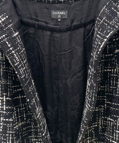 CHANEL（シャネル）CHANEL (シャネル) ロゴ リボン ツイード ロング スカート ブラック サイズ:38の古着・服飾アイテム