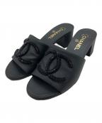 CHANELシャネル）の古着「ココマークヒールサンダル」｜ブラック