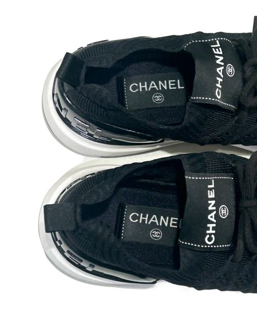 CHANEL（シャネル）CHANEL (シャネル) ココマーク ニット ロゴ スニーカー ブラック サイズ:39の古着・服飾アイテム