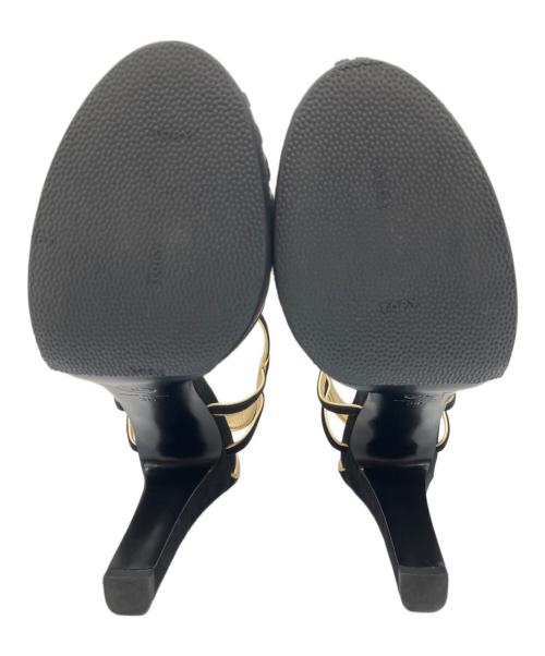 CHANEL（シャネル）CHANEL (シャネル) ココマーク T ストラップ スエード サンダル ブラック サイズ:38の古着・服飾アイテム