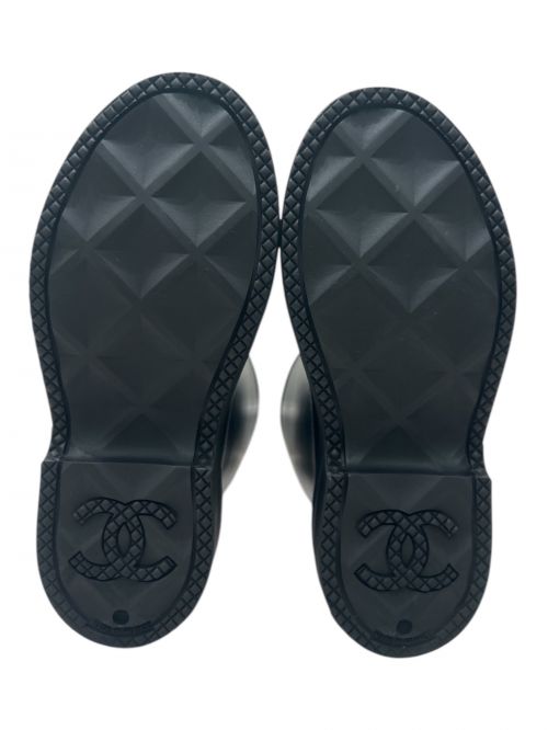 CHANEL（シャネル）CHANEL (シャネル) ココマークレインブーツ ブラック サイズ:38の古着・服飾アイテム