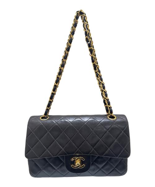 CHANEL（シャネル）CHANEL (シャネル) マトラッセ23/Wフラップチェーンショルダーバッグ ブラック×ゴールド金具 サイズ:23の古着・服飾アイテム