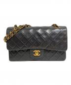 CHANELシャネル）の古着「マトラッセ25 Wフラップチェーンショルダーバッグ」｜ブラック