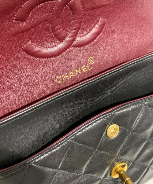 CHANEL（シャネル）CHANEL (シャネル) マトラッセ25 Wフラップチェーンショルダーバッグ ブラック サイズ:25の古着・服飾アイテム