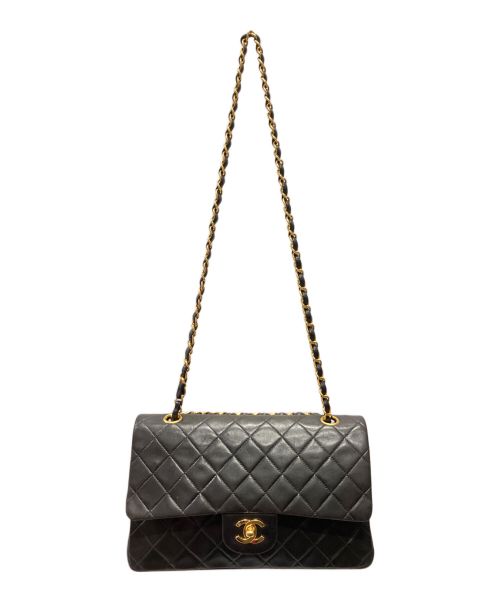 CHANEL（シャネル）CHANEL (シャネル) マトラッセ25 /Wフラップチェーンショルダーバッグ ブラック サイズ:25の古着・服飾アイテム