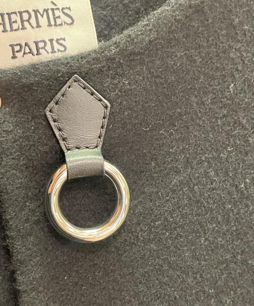 HERMES（エルメス）HERMES (エルメス) リングボタン付き カシミヤ ロングジレ ブラック サイズ:34の古着・服飾アイテム