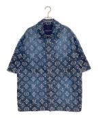LOUIS VUITTONルイ ヴィトン）の古着「モノグラムショートスリーブシャンブレーシャツ」｜インディゴ