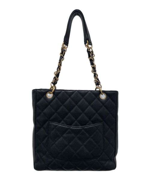 CHANEL（シャネル）CHANEL (シャネル) PSTトートバッグ ブラック×ゴールド金具 サイズ:-の古着・服飾アイテム