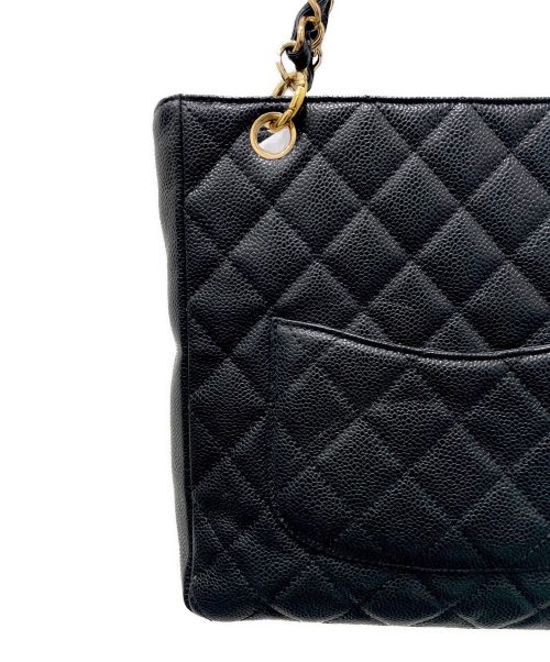 CHANEL（シャネル）CHANEL (シャネル) PSTトートバッグ ブラック×ゴールド金具 サイズ:-の古着・服飾アイテム