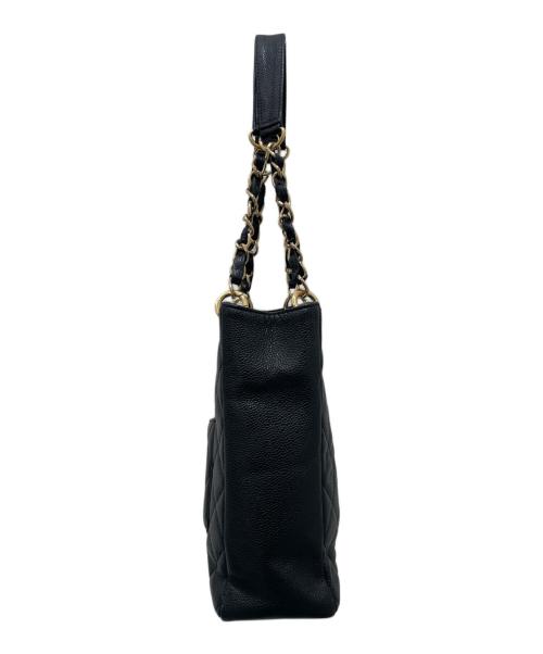 CHANEL（シャネル）CHANEL (シャネル) PSTトートバッグ ブラック×ゴールド金具 サイズ:-の古着・服飾アイテム