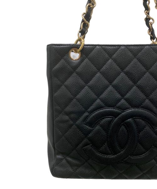 CHANEL（シャネル）CHANEL (シャネル) PSTトートバッグ ブラック×ゴールド金具 サイズ:-の古着・服飾アイテム