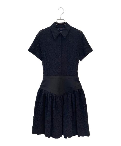 LOUIS VUITTON（ルイ ヴィトン）LOUIS VUITTON (ルイ ヴィトン) Lace Dress フラワーレース フレアドレス ワンピース ブラック サイズ:34の古着・服飾アイテム