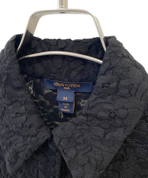 LOUIS VUITTON（ルイ ヴィトン）LOUIS VUITTON (ルイ ヴィトン) Lace Dress フラワーレース フレアドレス ワンピース ブラック サイズ:34の古着・服飾アイテム