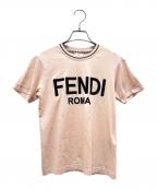 FENDIフェンディ）の古着「21SS FENDI ロゴクルーネックカットソー」｜ピンク