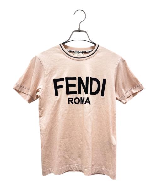 FENDI（フェンディ）FENDI (フェンディ) 21SS FENDI ロゴクルーネックカットソー ピンク サイズ:XXSの古着・服飾アイテム