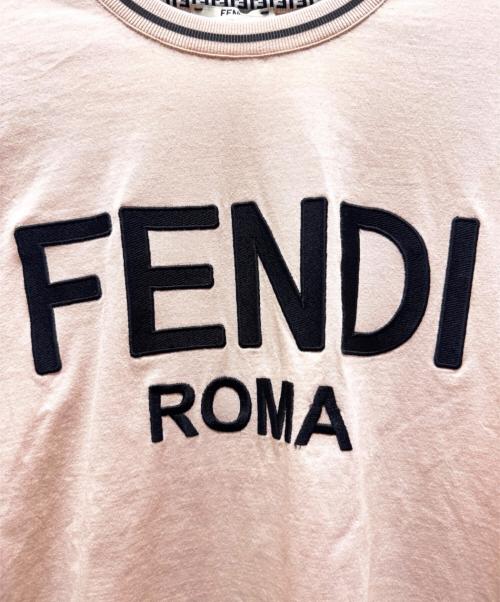 FENDI（フェンディ）FENDI (フェンディ) 21SS FENDI ロゴクルーネックカットソー ピンク サイズ:XXSの古着・服飾アイテム