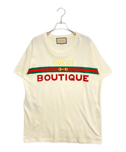 GUCCI（グッチ）GUCCI (グッチ) BOUTIQUEプリントTシャツ アイボリー サイズ:Mの古着・服飾アイテム