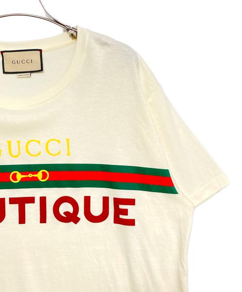 GUCCI（グッチ）GUCCI (グッチ) BOUTIQUEプリントTシャツ アイボリー サイズ:Mの古着・服飾アイテム
