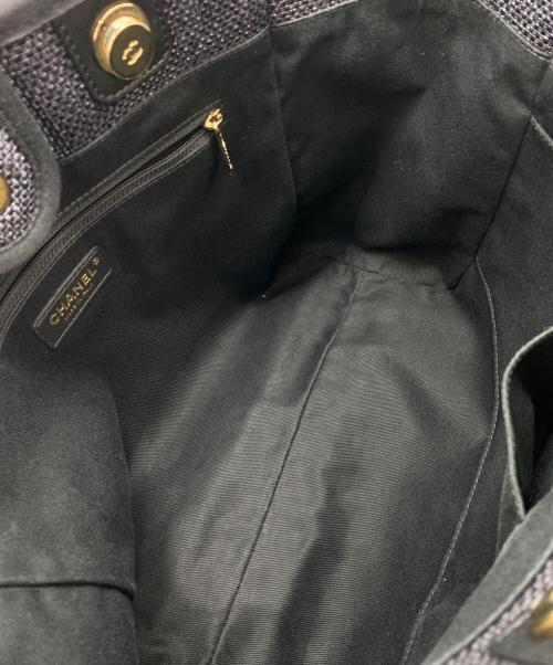 CHANEL（シャネル）CHANEL (シャネル) ストローチェーントートバッグ ネイビーの古着・服飾アイテム