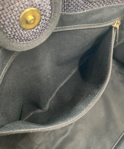 CHANEL（シャネル）CHANEL (シャネル) ストローチェーントートバッグ ネイビーの古着・服飾アイテム