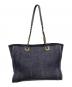CHANEL (シャネル) ストローチェーントートバッグ ネイビー：240000円