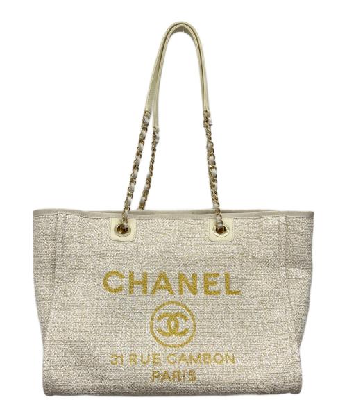 CHANEL（シャネル）CHANEL (シャネル) トートバッグ　ドーヴィルMM ベージュの古着・服飾アイテム
