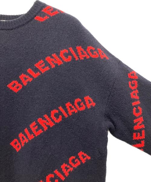 BALENCIAGA（バレンシアガ）BALENCIAGA (バレンシアガ) オールオーバーロゴニット ネイビー サイズ:XSの古着・服飾アイテム