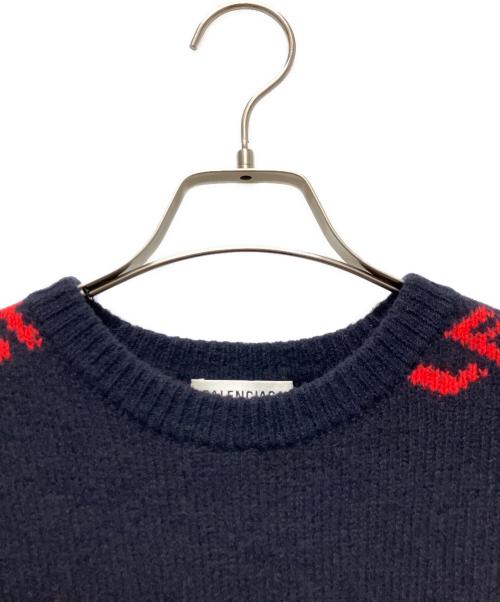 BALENCIAGA（バレンシアガ）BALENCIAGA (バレンシアガ) オールオーバーロゴニット ネイビー サイズ:XSの古着・服飾アイテム