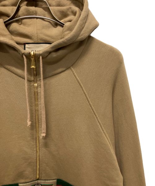 GUCCI（グッチ）GUCCI (グッチ) ウェブ＆GUCCI ラベル付き スウェットシャツ ブラウン サイズ:Sの古着・服飾アイテム