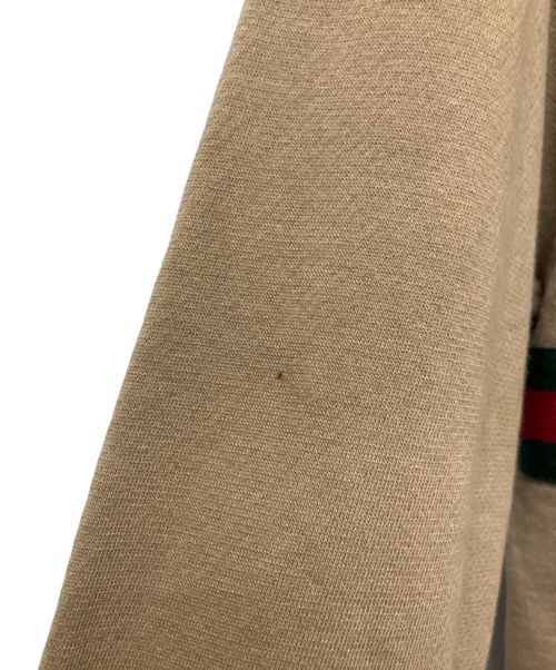 GUCCI（グッチ）GUCCI (グッチ) ウェブ＆GUCCI ラベル付き スウェットシャツ ブラウン サイズ:Sの古着・服飾アイテム