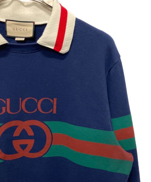 GUCCI（グッチ）GUCCI (グッチ) インターロッキングGスウェット ネイビー サイズ:Ｌの古着・服飾アイテム