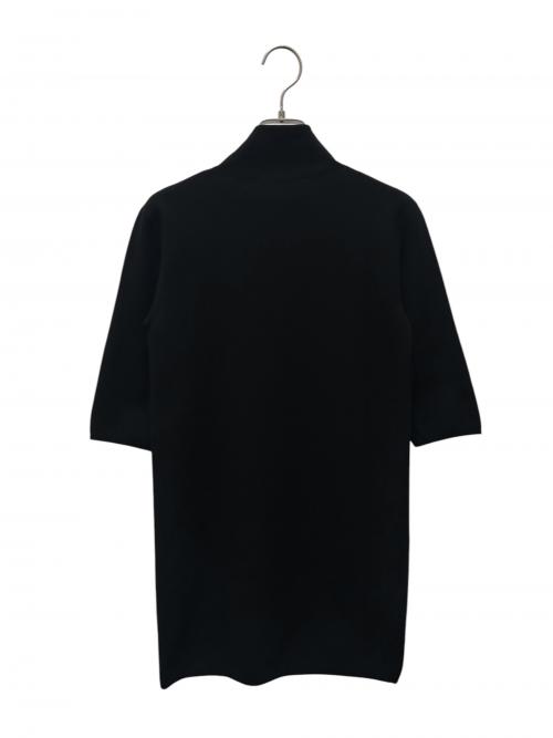 PRADA（プラダ）PRADA (プラダ) タートルネック トライアングルプレート ニット ワンピース ブラック サイズ:42の古着・服飾アイテム