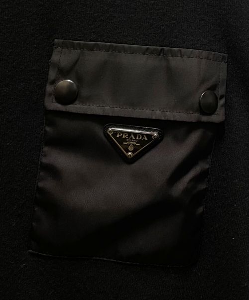PRADA（プラダ）PRADA (プラダ) トライアングルロゴポケットニット ブラック サイズ:46の古着・服飾アイテム