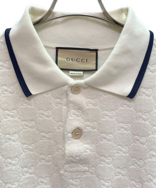GUCCI（グッチ）GUCCI (グッチ) テリークロス ポロシャツ アイボリー サイズ:XLの古着・服飾アイテム