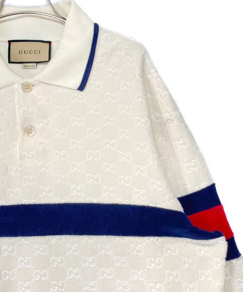GUCCI（グッチ）GUCCI (グッチ) テリークロスポロシャツ アイボリー サイズ:XLの古着・服飾アイテム