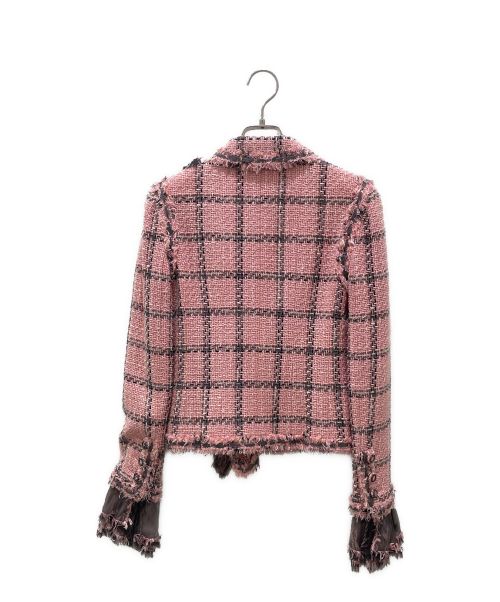 CHANEL（シャネル）CHANEL (シャネル) ヴィンテージ ツイードジャケット ピンク×ブラック サイズ:34の古着・服飾アイテム