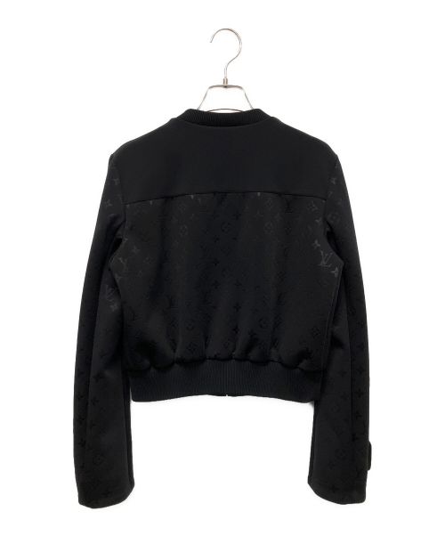 LOUIS VUITTON（ルイ ヴィトン）LOUIS VUITTON (ルイ ヴィトン) ショート丈モノグラムノーカラージップジャケット ブラック サイズ:34の古着・服飾アイテム