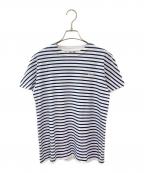 MIU MIUミュウミュウ）の古着「ボーダーカットソー」｜ホワイト×ネイビー