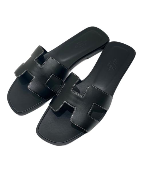 HERMES（エルメス）HERMES (エルメス) サンダル 《オラン》 ブラック サイズ:37 1/2の古着・服飾アイテム